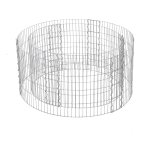 Schanskorven, Ronde Sierschanskorven, Stenen Schanskorven Van Metaal, Stenen Mand, 2,5 X 10 Cm Dicht Gaasrooster, Draadomheining Van Gegalvaniseerd Staal, Roestvrij, 90 X 40 Cm (Ø X H), Zilver