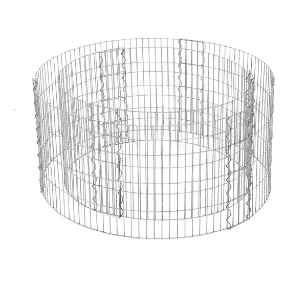 Schanskorven, Ronde Sierschanskorven, Stenen Schanskorven Van Metaal, Stenen Mand, 2,5 X 10 Cm Dicht Gaasrooster, Draadomheining Van Gegalvaniseerd Staal, Roestvrij, 90 X 40 Cm (Ø X H), Zilver