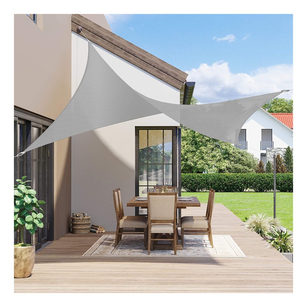 Zonnezeil Zonwering 120 x 140 cm 98% Uv-Block Winddicht Waterdoorlatend Pergola-Zonwering Weefsel Net met Bevestigingsset Voor Buiten, Tuin, Terras, Tuin, Tuin, Feest, Bruin