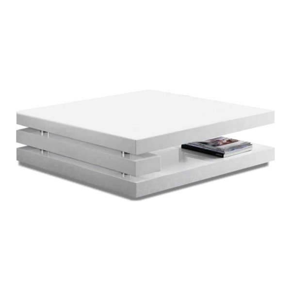 Zaza Home Salontafel 'Coventry' Vierkant 100X100 Hoogglans Wit