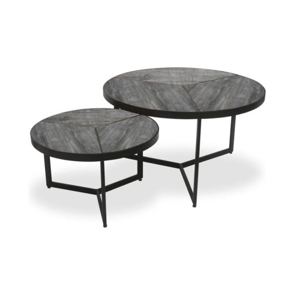 Zaza Home Bijzettafel 'Laveu' Grijs 2-Delig