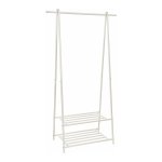 Kledingrek met 2 Planken – Kapstok en Kledingstang – Garderobe van Metaal – Wit