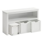 Kinderplank, Speelgoedopberger Voor Kinderen, Opbergkast, Speelgoedkast, Opbergbox Met Wieltjes, Speelgoedplank, Voor Kinderkamer, 102 X 30 X 60 Cm, Wit