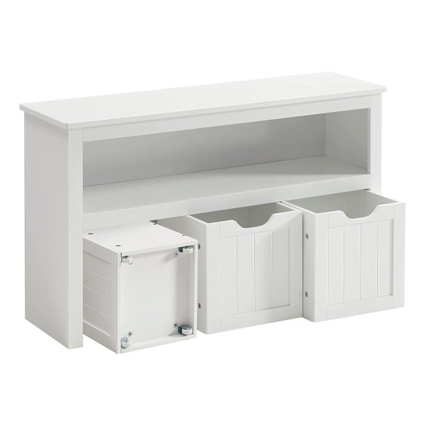 Kinderplank, Speelgoedopberger Voor Kinderen, Opbergkast, Speelgoedkast, Opbergbox Met Wieltjes, Speelgoedplank, Voor Kinderkamer, 102 X 30 X 60 Cm, Wit