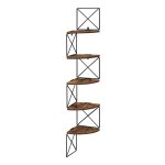 Hoekplank – Boekenkast met Zigzagdesign – 5 Niveaus – Vintage Bruin/Zwart
