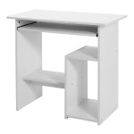 Bureau, Computertafel, Met Toetsenbordverlenging, Pc-Tafel, Ruimtebesparend, Eenvoudige Montage, 80 X 45 X 74 Cm (L X B X H), Wit