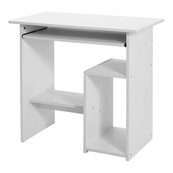 Bureau, Computertafel, Met Toetsenbordverlenging, Pc-Tafel, Ruimtebesparend, Eenvoudige Montage, 80 X 45 X 74 Cm (L X B X H), Wit