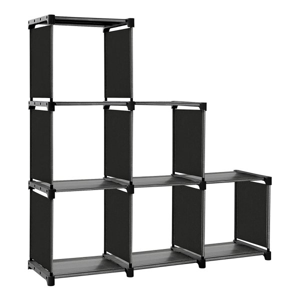 Boekenplank, 6 Kubus Plank Dıy Trap Planken Organizer Voor Woonkamer Opbergrek Voor Slaapkamer Kinderkamer Badkamer Speelgoed Scheidingswand, Zwart