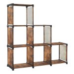 Boekenplank, 6 Kubus Plank Dıy Trap Planken Organizer Voor Woonkamer Opbergrek Voor Slaapkamer Kinderkamer Badkamer Speelgoed Scheidingswand, Vintage Bruin
