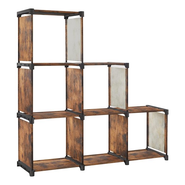 Boekenplank, 6 Kubus Plank Dıy Trap Planken Organizer Voor Woonkamer Opbergrek Voor Slaapkamer Kinderkamer Badkamer Speelgoed Scheidingswand, Vintage Bruin
