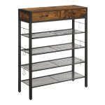 Schoenenrek, Schoenenopberger Met 2 Lades En 4 Vakken, Voor 14 Paar Schoenen, Bij De İngang, Woonkamer, Slaapkamer, Vintage Bruinzwart