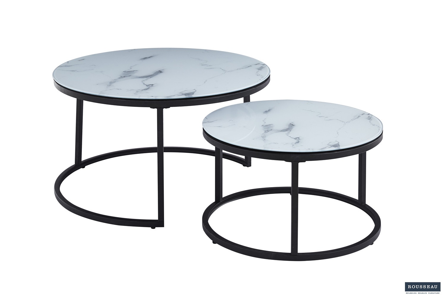 Salontafel 'Boston' Decor Glas Marmer Wit