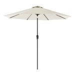 Parasol, Ø 300 Cm, Tuinparasol, Marktparasol, Uv-Bescherming Tot Upf 50+, Terrasparasol, Zonwering, Scharnierend, Met Slinger, Zonder Standaard, Tuin, Balkon, Terras, Beige
