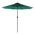 Parasol, Ø 300 Cm, Tuinparasol, Marktparasol, Uv-Bescherming Tot Upf 50+, Terrasparasol, Zonwering, Scharnierend, Met Slinger, Zonder Standaard, Tuin, Balkon, Terras, Donkergroen