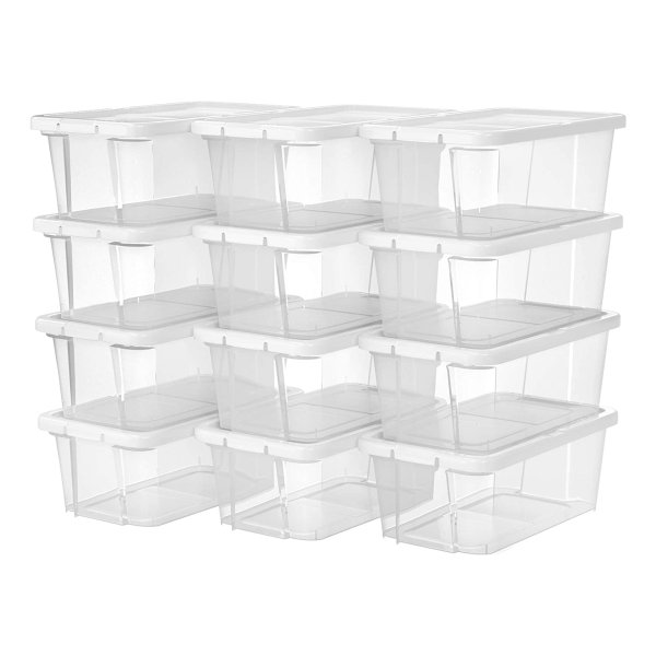 Schoenendozen, Set Van 12 Stuks, Transparant Met Deksel, Kunststof, Voor Schoenen Tot Maat 41