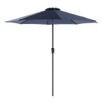 Parasol, Ø 300 Cm, Tuinparasol, Marktparasol, Uv-Bescherming Tot Upf 50+, Terrasparasol, Zonwering, Scharnierend, Met Slinger, Zonder Standaard, Tuin, Balkon, Terras, Marineblauw