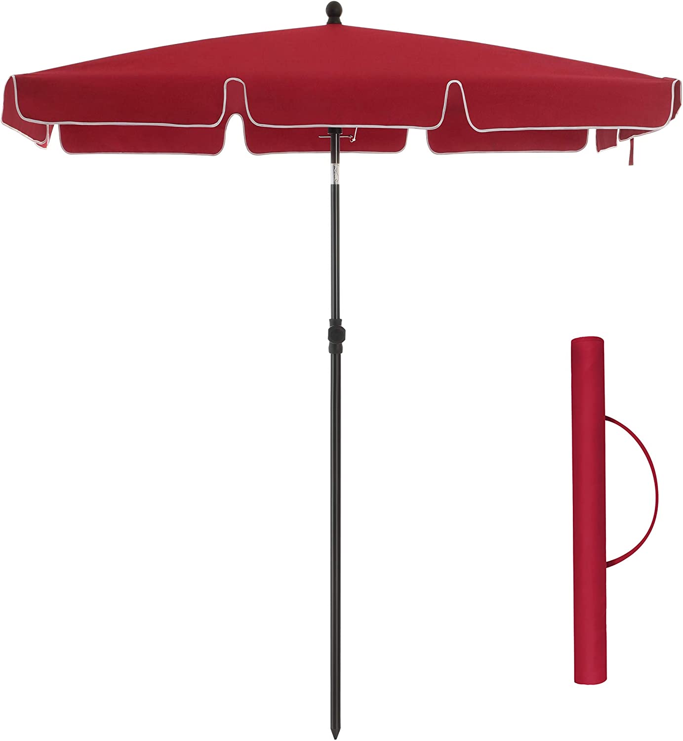 SONGMICS Parasol met LED-verlichting op zonne-energie, tuinparasol 270 cm, UV-bescherming tot