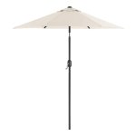 Parasol 2 M, Marktparasol, Tuinparasol, Parasolstok En Parasolribben Van Metaal, Opvouwbaar, Zonder Standaard, Voor Terras En Balkon, Beige