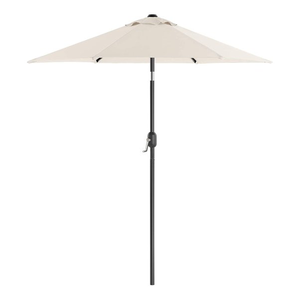 Parasol 2 M, Marktparasol, Tuinparasol, Parasolstok En Parasolribben Van Metaal, Opvouwbaar, Zonder Standaard, Voor Terras En Balkon, Beige
