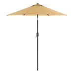 Parasol 200 Cm, Marktparasol, Tuinparasol, Parasolstok En Parasolribben Van Metaal, Opvouwbaar, Zonder Standaard, Voor Terras En Balkon, Taupe