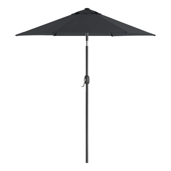 Parasol 200 Cm, Marktparasol, Tuinparasol, Uv-Bescherming Tot Upf 50+, Parasolstok En Parasolribben Van Metaal, Scharnierend, Zonder Standaard, Voor Terras En Balkon, Grijs
