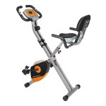 Hometrainer, Thuisfitnessfiets, Vouwen Met Rugleuning, Polssensor, 8 Magnetische Weerstandsniveaus, Max. 100 Kg