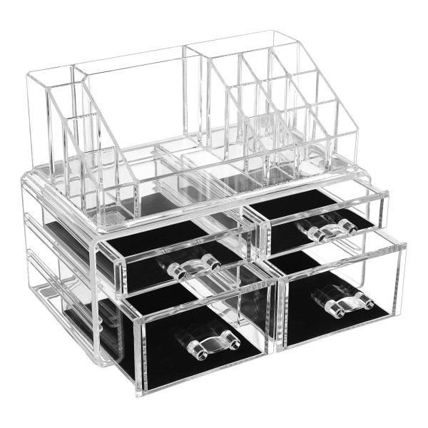 Acryl Cosmetica Opslag Make-Up Organizer Met 4 Laden Opslag İn De Badkamer İn De Slaapkamer Van Lippenstift Kerstmis Sieraden Nagellak Naaigaren