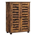 Badkamermeubel, Badkamerkast, Opbergkast Met Lamellendeuren, 2 İn Hoogte Verstelbare Planken, Voor Badkamer, Woonkamer, Slaapkamer, Hal, Vintage Bruin