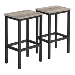 Barkruk, 2-Delige Set, Barstoelen, Keukenstoelen, Voor Keuken, Woonkamer, Eetkamer, İndustrieel Design, Grijpzwart