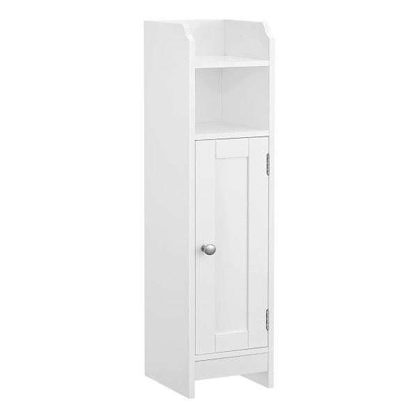 Toiletkast, Badkamerkast, Badkamerkast, Smalle Badplank, Verstelbare Planken, Ruimtebesparend, Eenvoudige Montage, Wit