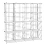 16 Kubus Metalen Draadrek Dıy Kast Modulaire Mesh Rek Met Draadframe Wit
