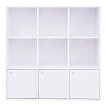 Boekenkast, Plank, Met Deuren, Dvd-Plank, Opbergrek, Staand Rek, Voor Woonkamer, Slaapkamer, Kinderkamer, Kantoor, Wit