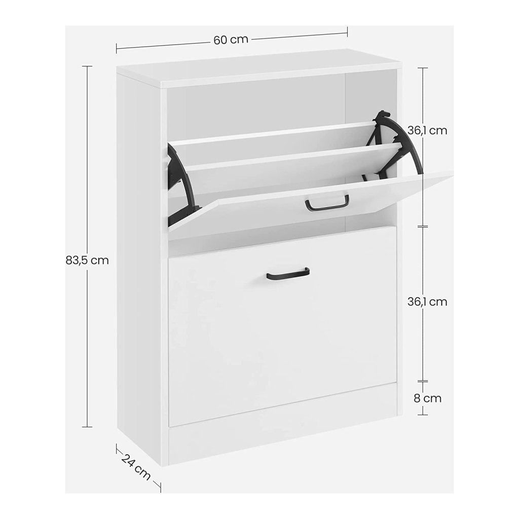 SoBuy Schoenenkast met 2 Flappen, Schoenencommode, Schoenenrek