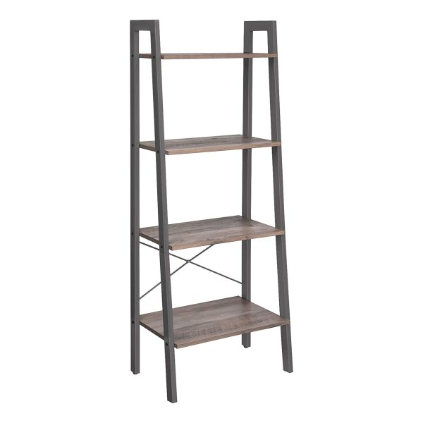 Ladderrek – Staand Boekenkast met 4 Niveaus – Industrieel Design – Grijs