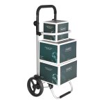 Relaxdays boodschappentrolley, 2 wieltjes, telescopische handgreep, tot 35 kg, opvouwbaar, boodschappenkar, geel
