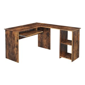 Computerbureau Met Wielen Pc-Tafel Met Toetsenbordlade 2 Planken 120 X 59 X 90 Cm