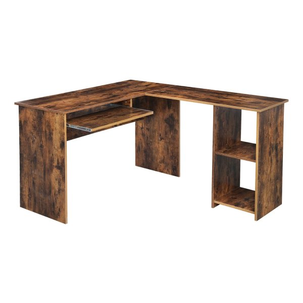 Computerbureau Met Wielen Pc-Tafel Met Toetsenbordlade 2 Planken 120 X 59 X 90 Cm