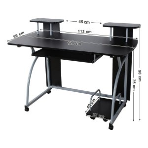 HOMCOM Klein Opvouwbaar Bureau, 80 Cm, Inklapbaar Computerbureau Op Wielen Voor Kleine Ruimte Eenvoudige Montage Ruimtebesparende Schrijftafel Thuiskantoor Slaapkamer Zwart 2243599916