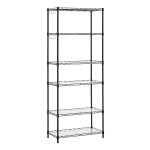 Keukenrek Met 6 Niveaus, Metalen Rek, İn Hoogte Verstelbare Roosterplank, Met Pp-Kunststof Platen, 8 S-Haken, Voor Keuken En Woonkamer, Tot 120 Kg Belastbaar, Zwart