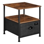 Bijzettafel, Banktafel, Kleine Ronde Tafel Voor Woonkamer, 40 X 50 Cm, Houten Spaanplaat, Nachtkastje Voor Kleine Kamers Met Lagere Plank, Moderne Stijl, Wit