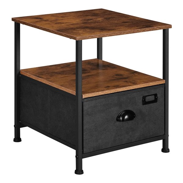 Bijzettafel, Banktafel, Kleine Ronde Tafel Voor Woonkamer, 40 X 50 Cm, Houten Spaanplaat, Nachtkastje Voor Kleine Kamers Met Lagere Plank, Moderne Stijl, Wit