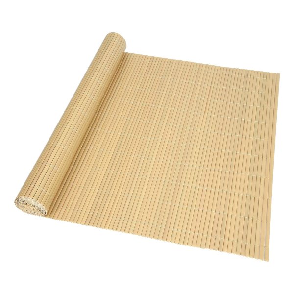 Pvc Privacybeschermingsmat, 4 X 0,9 M (L X B), Balkonbekleding, Privacybeschermingshekwerk, Balkonrand, Overkapping Met Versterkte Lamellen, Tuin, Balkon, Terras, Buiten, Bamboe