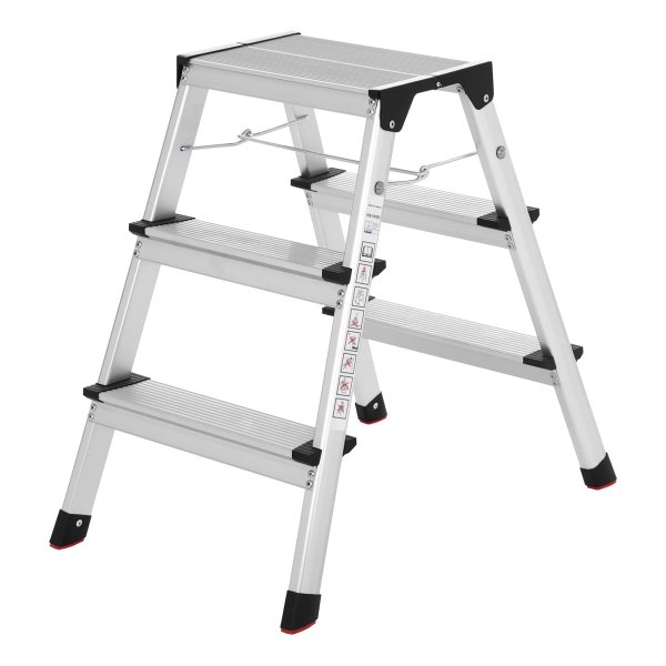 Aluminium Ladder, Multifunctionele Ladder, Belastbaar Tot 150 Kg, Met 3 Niveaus, Getest Door Tüv Rheinland Volgens Dın En14183