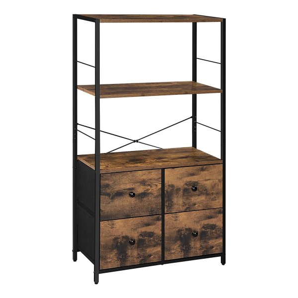 Opbergrek, Rek Met Stoffen Laden, Boekenkast, İndustrieel Design, Voor Woonkamer, Werkkamer, Slaapkamer