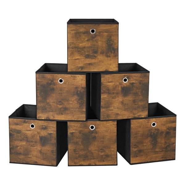 Opbergdozen, Vouwdozen, Stoffen Dozen, Set Van 6, Open Design, Voor Kleding, Speelgoed, Vliesstof, Oxford-Weefsel