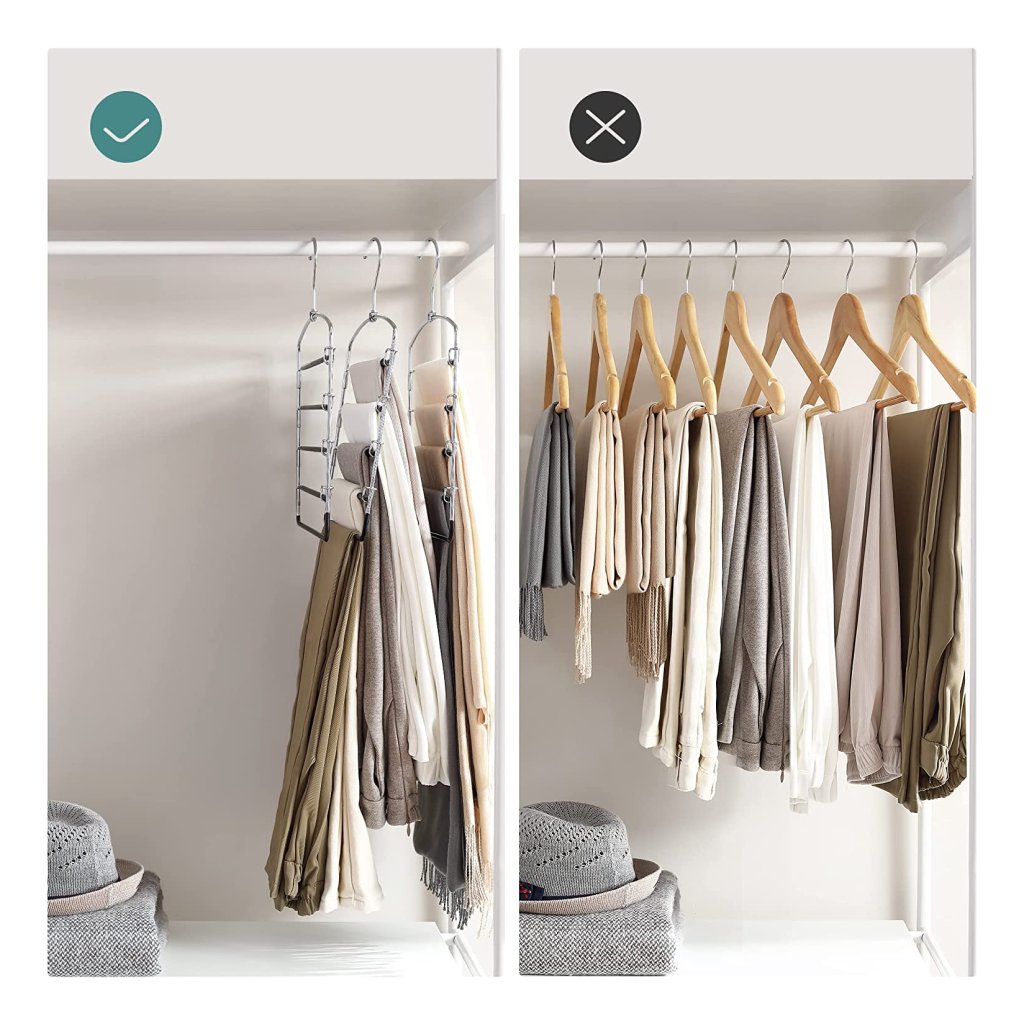 Broekhangers, Ruimtebesparend, Set Van 4 Stuks, Meerdere Kleerhangers Broekhangers, Ruimtebesparend, Set Van 4 Stuks, Meerdere Kleerhangers