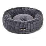 Hondenbed, Kattenbed, Rond, Zacht Pluche, 58,5 Cm, Grijs