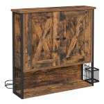 Badkamerkast, Opbergkast, Met 2 Deuren, Verstelbare Planken, Met Haardrogerhouder ,Industrieel Ontwerp ,Vintage Bruin Zwart