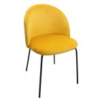 Zaza Home Sam Fluwelen Eetkamerstoelen, Set Van 2 Geel