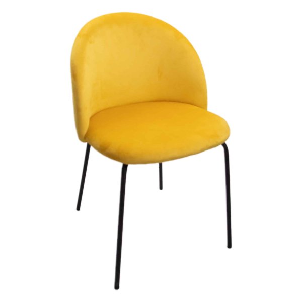 Zaza Home Sam Fluwelen Eetkamerstoelen, Set Van 2 Geel